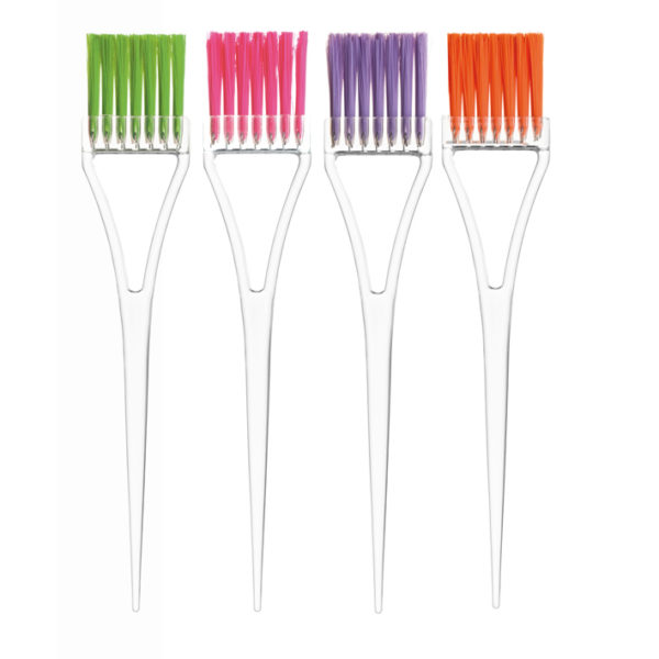 SMALL TRANSPARENT DYE BRUSH WITH COLOURED BRISTLES