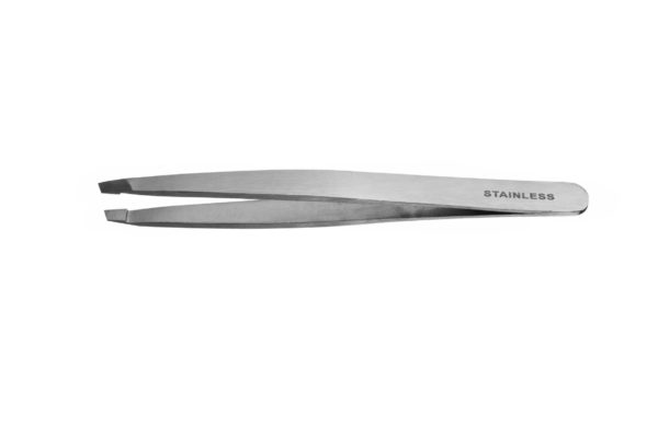 PINZA DEPILAR INOX.PUNTA OBLIC.9,5 CM