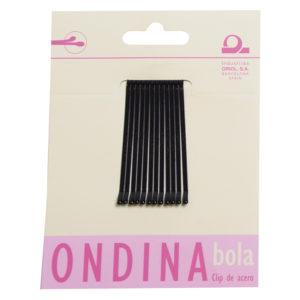 CARTON 12 CLIPS ONDINA BOLA NEGRO 50 MM