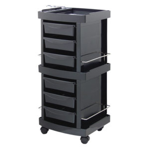 CARRITO PELUQUERIA MASTER UP NEGRO 39X39X86