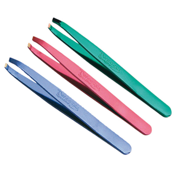 PINZA DEPILAR INOX.OBLIC.COLORES METALIZADOS