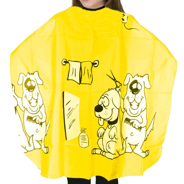 KIDS YELLOW CAPE WITH DOGS