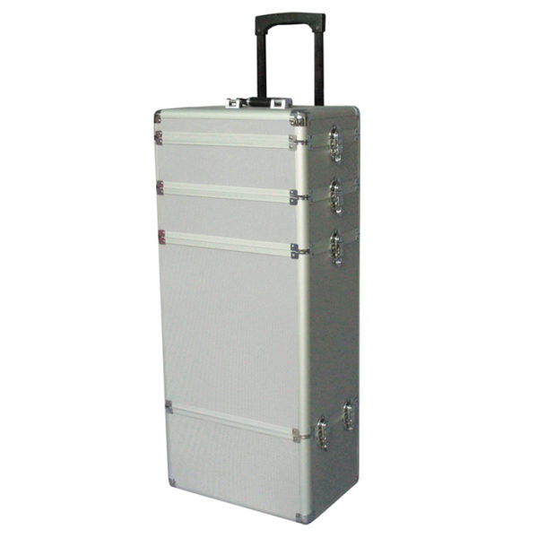 VALISE A/ROUES 4 PARTS 37X24,5X81,5 ARGENT