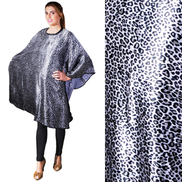 ANIMAL PRINT CUTTING CAPE WHT/BLACK 147X128