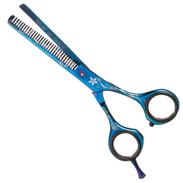 SCISSORS THINNING TITANIUM BLUE 5,5