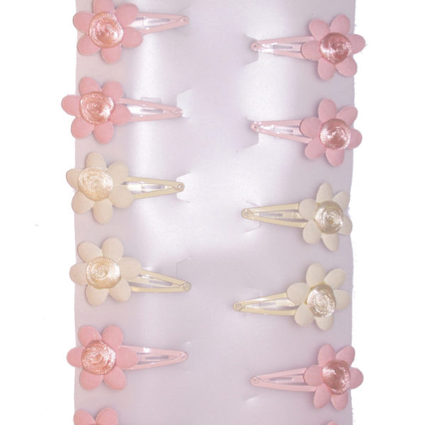 SACHET 12 CLIPS, FLEUR EN COTTON