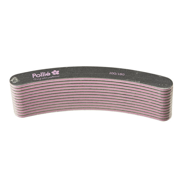 NAIL FILE 100/180 BLCK 19X178MM CURVED/THICK