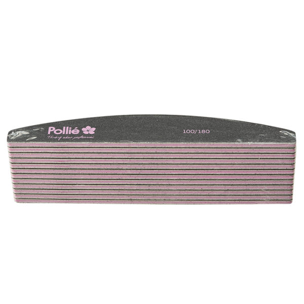 NAIL FILE 100/180 BLCK 28X178MM HALFMOON/THICK