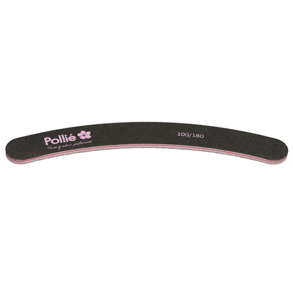 NAIL FILE 100/180 BLCK 19X178MM CURVED W/BAG