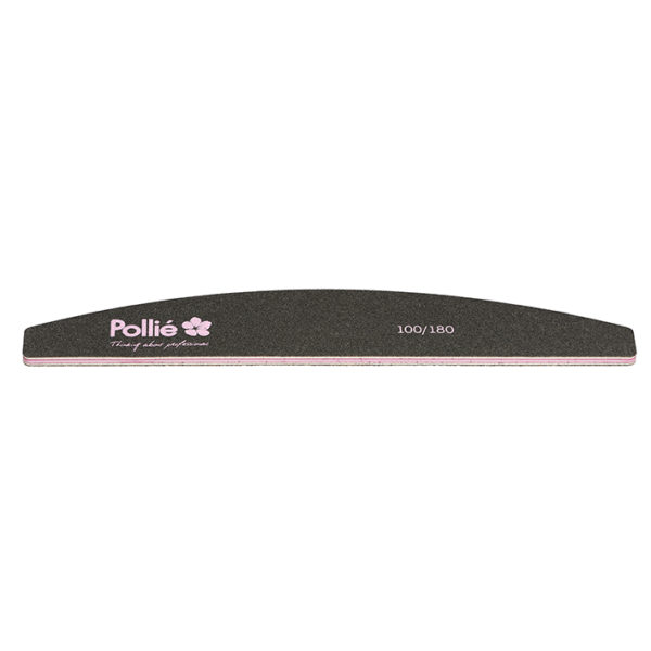 NAIL FILE 100/180 BLCK 28X178MM HALFMOON W/BAG