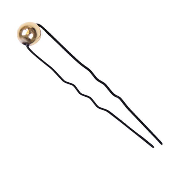 BAG 6 HAIRPINS BLACK & PEARL GOLDEN