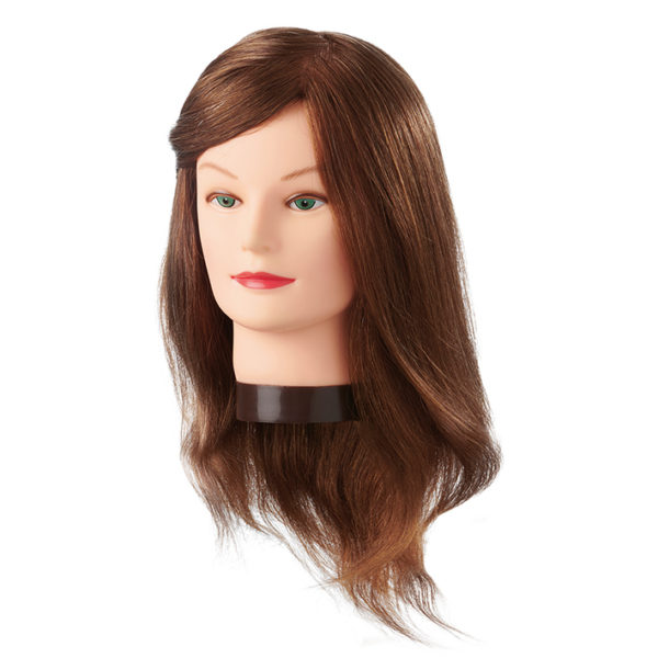 TÊTE MALLÉABLE CHEVEUX NATURELS AMBER 35-40 CM