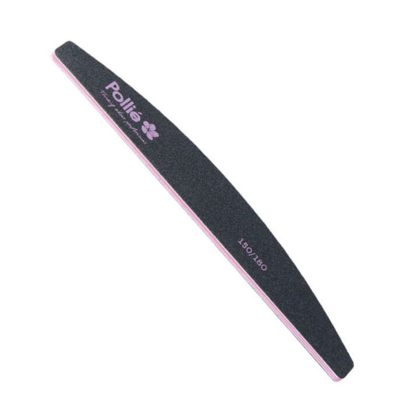 HALF-MOON BLACK NAIL FILE 150/180 - 28X178MM WITH A BAG