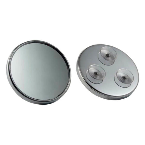 ROUND CHROMED MIRROR WITH 3 SUCTION CUPS 10X - 15CM