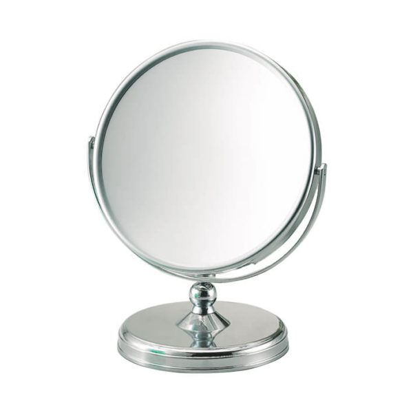 ROUND CHROMED MIRROR WITH A BASE 10X - 15CM
