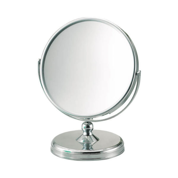 MIROIR CHROMÉ ROND AVEC SUPPORT 10X - 21CM