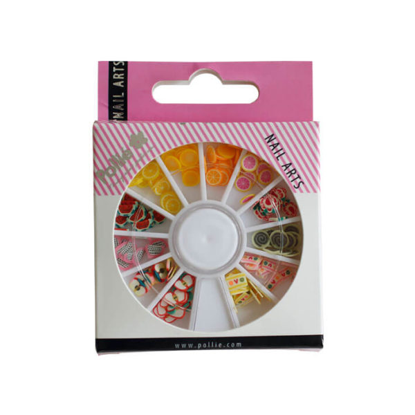 FIMO NAIL ART FLOWERS AND FRUITS WHEEL 144 PCS