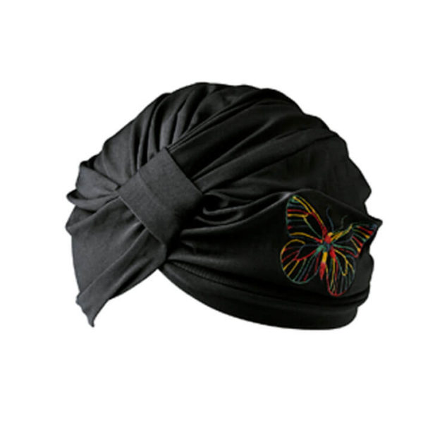 Turban noir décoré