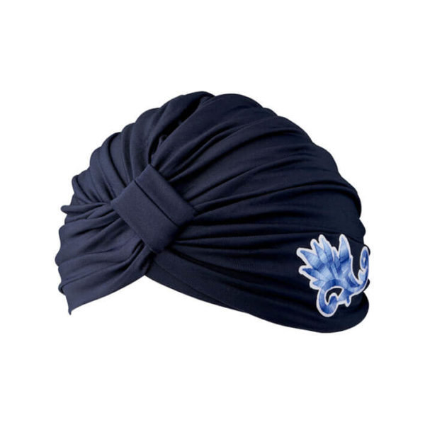 Turban bleu décoré