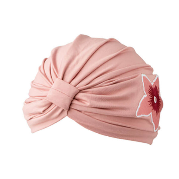 Turban décoré rosé