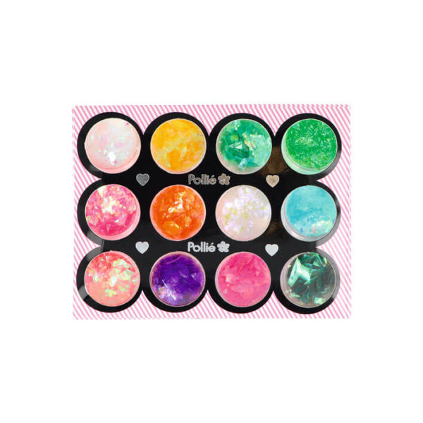 GLITTER PARA NAIL ART ESCAMA SIRENA 16G X 12 COLORES