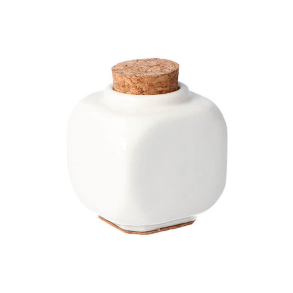 WHITE CERAMIC BOWL WITH CORK STOPPER