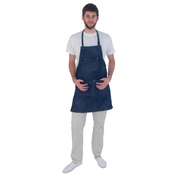 BARBER LINE APRON BLUE JEAN