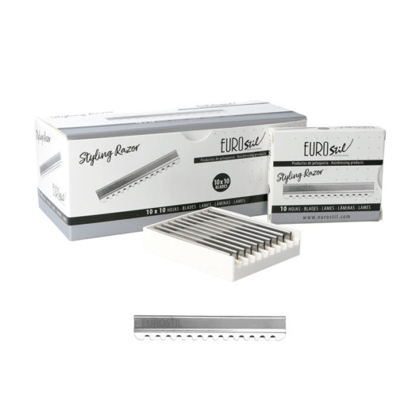 10 BOXES OF 10 EUROSTIL PROFESSIONAL BLADES STYLING BLADES