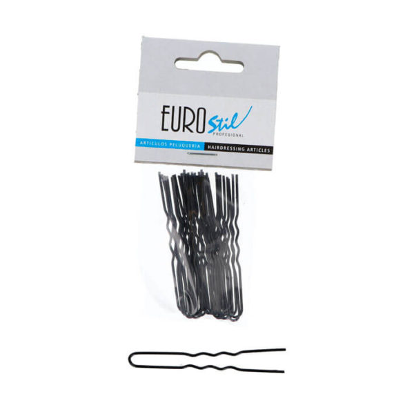 BAG 20 INVISIBLE BLACK HAIRPINS 65 MM
