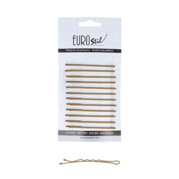 CARTON 12 CLIPS ONDULÉS EN BLOND MAT 65 MM