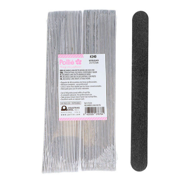 PACK 48 SPARE PARTS STRAIGHT NAIL FILE #240 BLACK