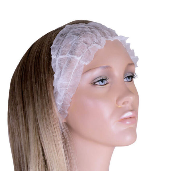 BAG 100 SINGLE USE WHITE HEADBANDS