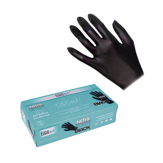 Caja 100 guantes de nitrilo negros talla M