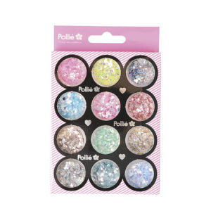 Polvos glitter brillo nail art 1,5gx12 color de Pollié - 07348