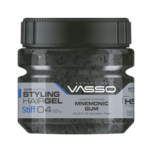 MNEMONIC GUM STYLING HAIR GEL STIFF VASSO 500 ml