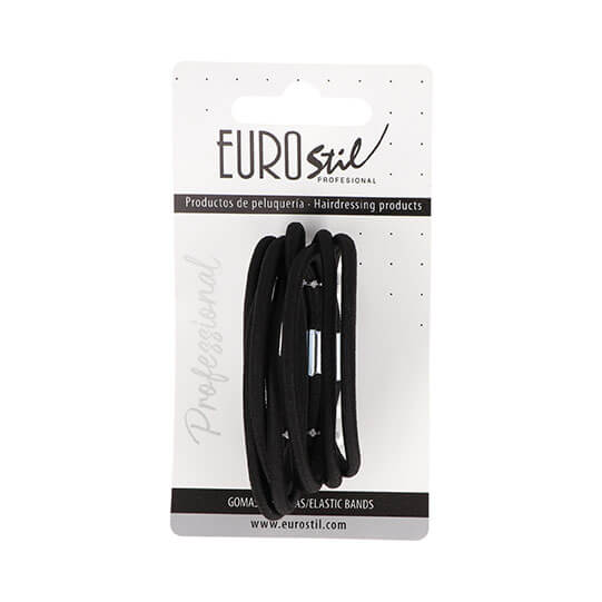 CARD 8 BLACK THICK ELASTICS HAIR