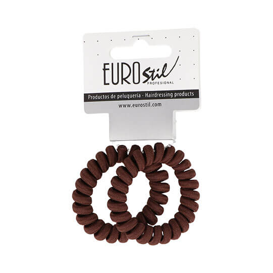 PACK 2 BROWN LINED SPIRAL ELASTICS HAIR