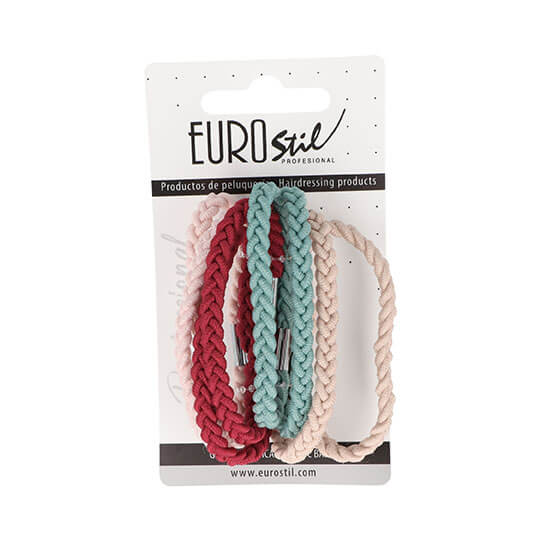 CARD 8 COLORED BRAIDED ELASTICS HAIR